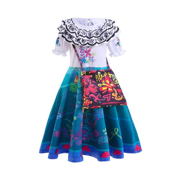 Halloween dress up Mirabel costume and bag, Encanto dress for girls