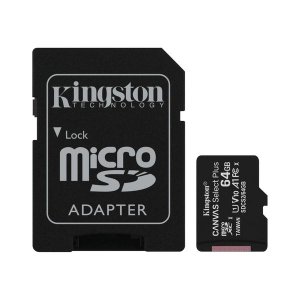 Kingston 64GB micSDXC Canvas Select Plus 100R A1 C10 Two Pack + Single ADP
