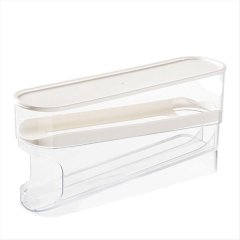 Rolling Egg Dispenser Egg Storage Box Double Layer Egg Roller Organizer Bin