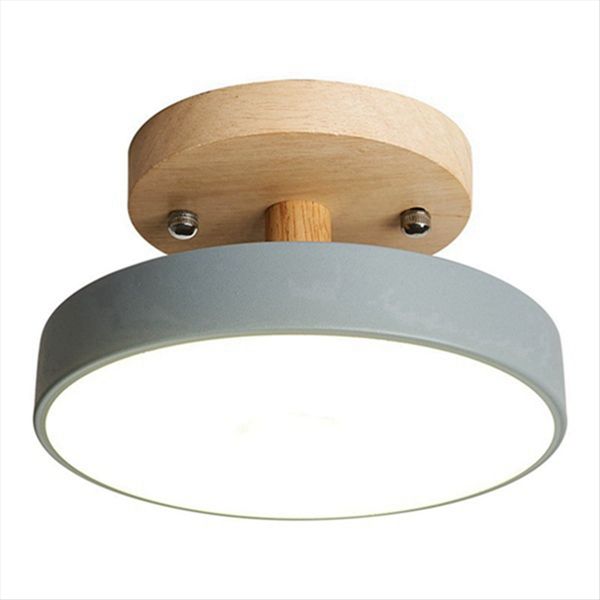 Gray Ceiling Lights Modern Led Nordic Wood Lighting Fixture