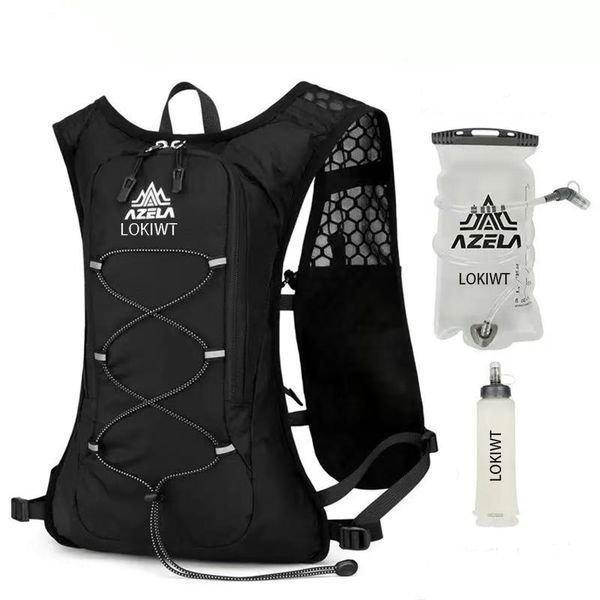LOKIWT Lightweight Hydration Backpack ,1.5L Water Bladder 500ml Soft Flasks