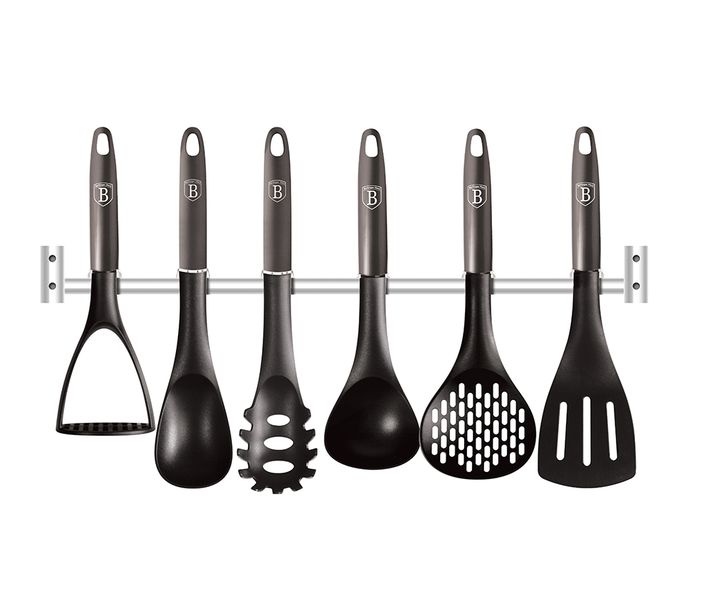 Berlinger Haus 7-Piece Non-Stick Kitchen Utensils with Hanger - Carbon Pro