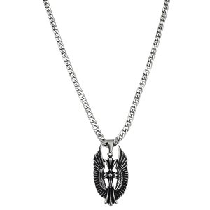 Stylized Bird Pendant and Chain, High Grade Stainless Steel