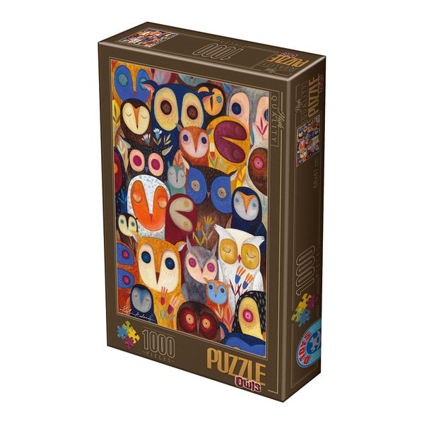 Kurti - Owls Collage (Portrait) - 1000 Piece Adult Jigsaw Puzzle