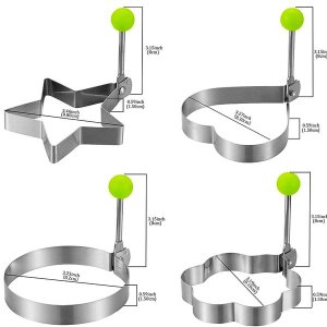 5 Pack Stainless Steel Ring Moulds for Eggs, Flapjacks and Pancakes