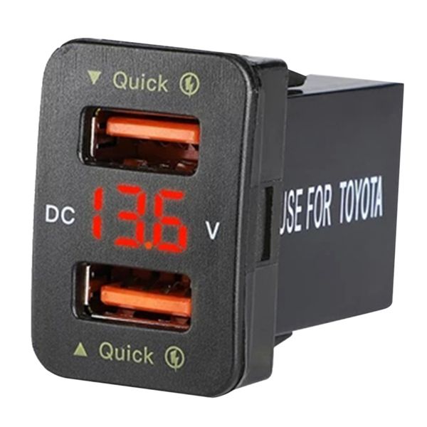 36W Fast Car Charger Red Voltage Waterproof compatible with Toyota