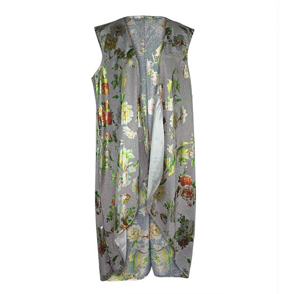 Pink Shimmering Floral Evening Overcoat