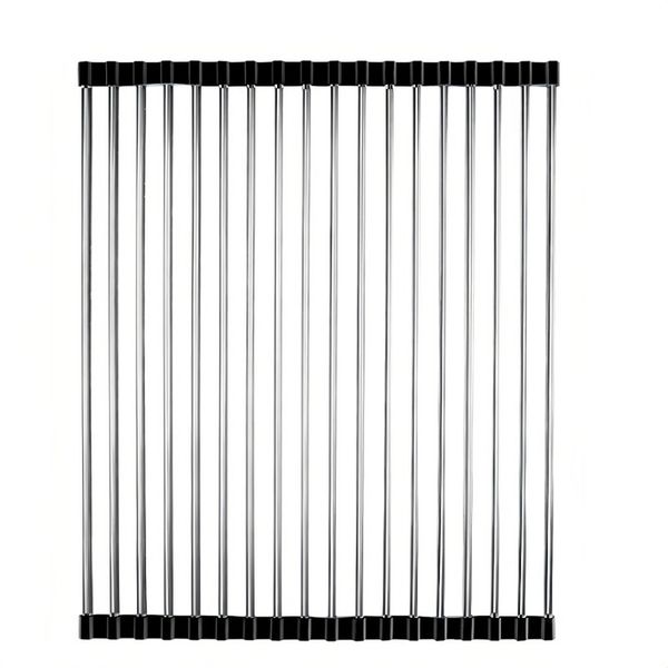Roll Up Dish Drying Rack Over The Sink Kitchen Drying Rack - Black