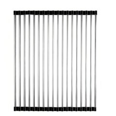 18-Slot Dish Drying Rack, Foldable Dish Drainer Utensil Holders - Black