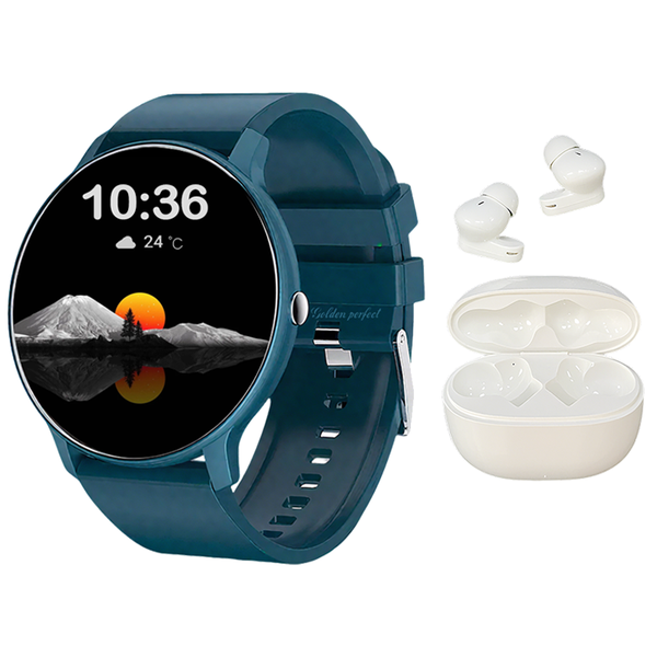 Golden Perfect Smartwatch for Man &amp; Earbuds - Trendy Street Style Set
