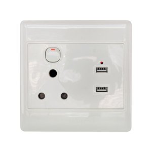 LinkQnet USB Wall Socket with 3 Prongs