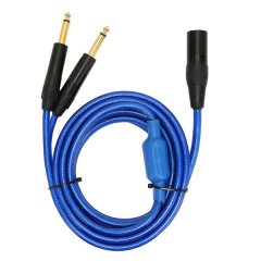 XLR to Dual 6.35mm Cable Stereo Mono Plug XLR Male Y Splitter Cord 3.3ft