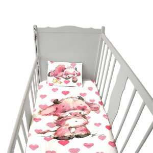Sleepy Pink Cow Cot Duvet Set