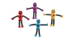 Kids-Up Pop Tubes LED Robot Light Up Fidget Tubes Sensory Toys Pack