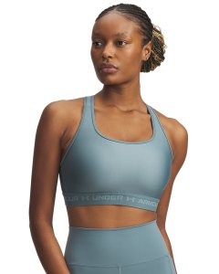Under Armour Women's Crossback Mid Sports Bra - Jasper Blue/Serpentine