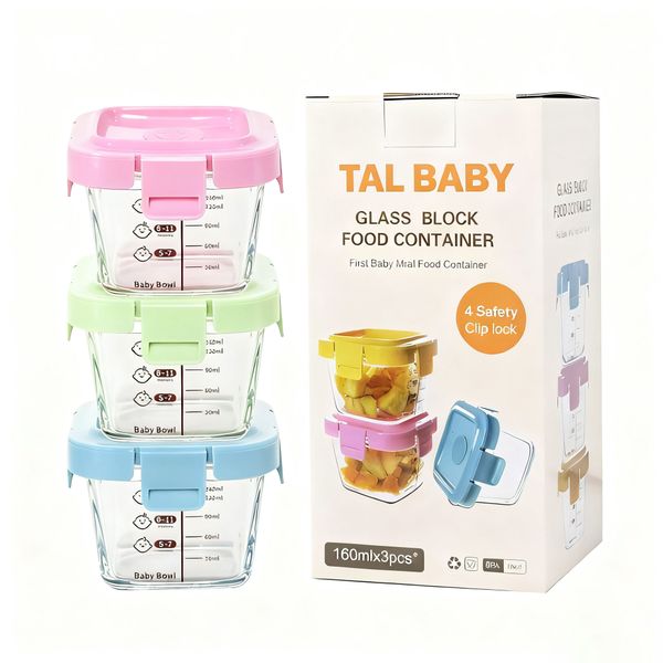 3 Pack Baby Food Storage Containers with Airtight Lids