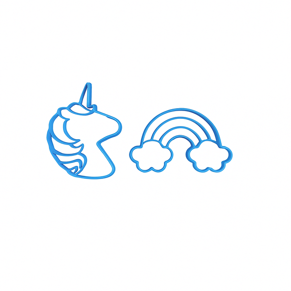 Unicorn and Rainbow Cookie Cutter Set - 2 Piece-Medium 8 cm