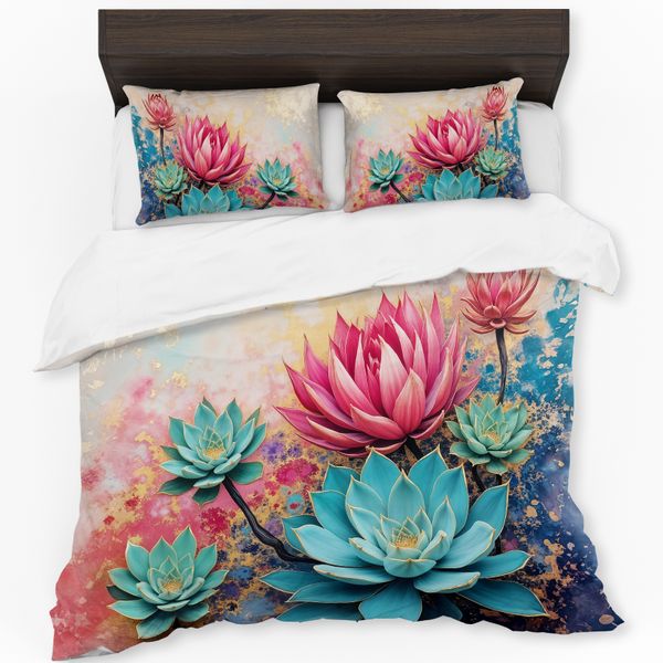 Protea &amp; Succulent Oasis Duvet Cover Set