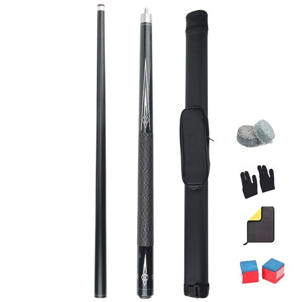 2-in-1 Pool Cue HighTech Carbon Fiber Billiard Cue with Tube Case Chalk,Etc