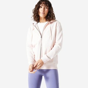 Domyos Women's Zip-Up Fitness Sweatshirt - Rose Quartz