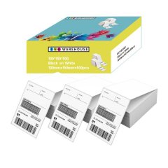 INKWAREHOUSE Fanfold Direct Thermal Printer Labels 100mm x150mm x500pcs X 3