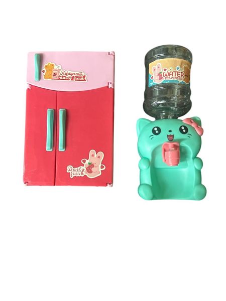 Realistic Simulation Double -Door Refrigerator with Water Tank Pretend Play