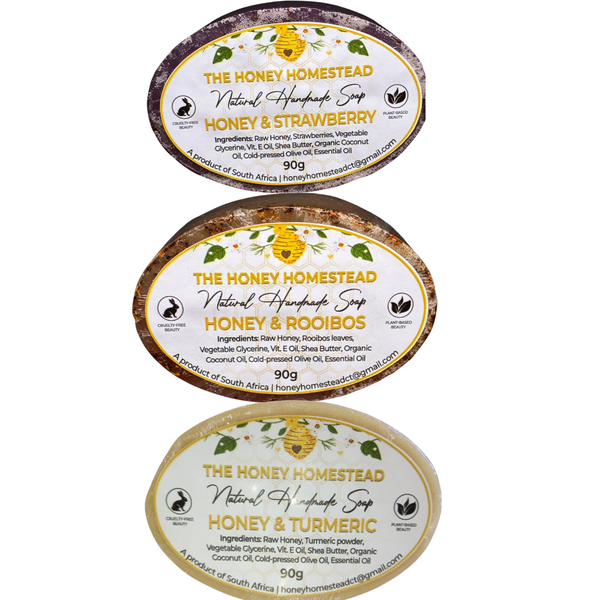 The Honey Homestead Soap Set of 3 - Honey-Infused Luxury Bars