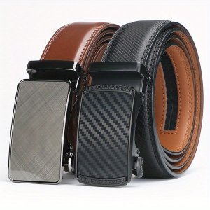 ZELTRYN 2-Pack Men's Genuine Leather Ratchet Belt