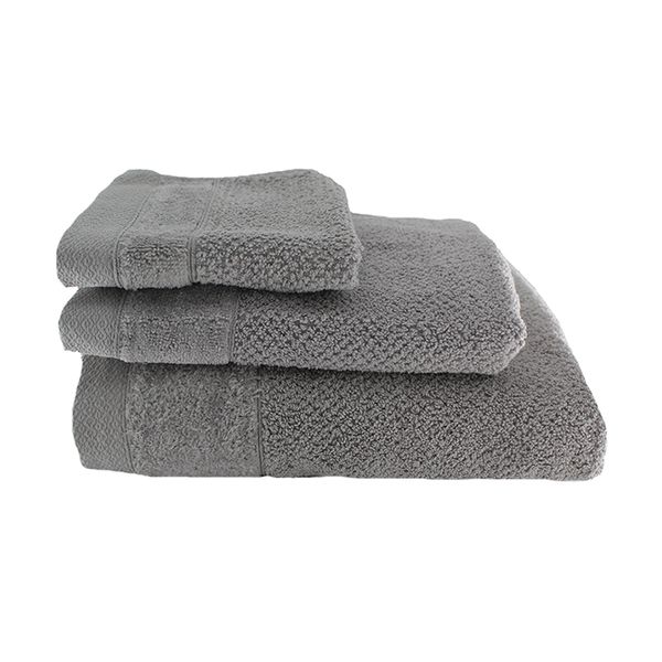 Wedgewood Collection 550gsm -Grey -1 Facecloth, 1 HandTowel, 1 BathSheet
