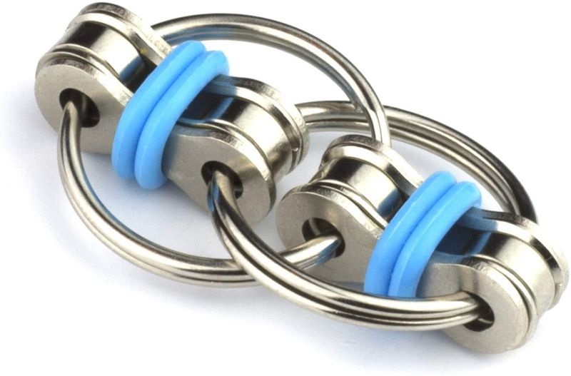 Flippy Chain Fidget Toy - Sensory Fidget Toy Key Ring - Black
