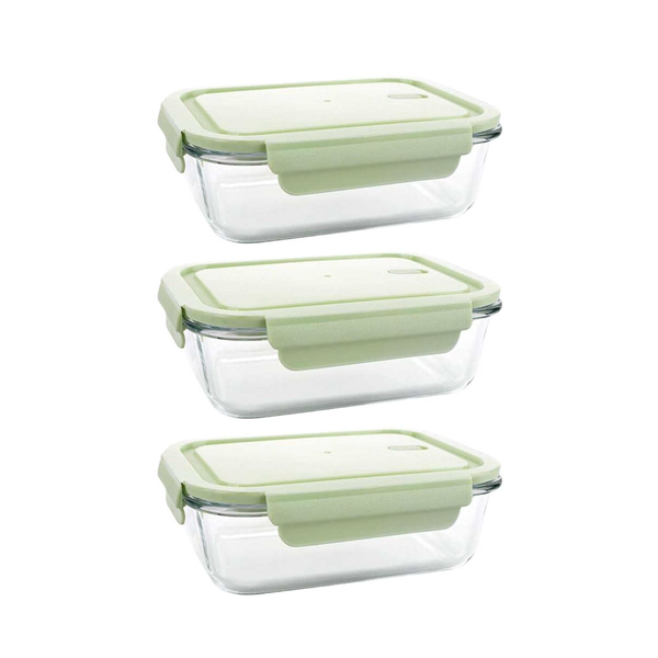 Leak-Proof Glass Food Containers - 360ml - Set of 3