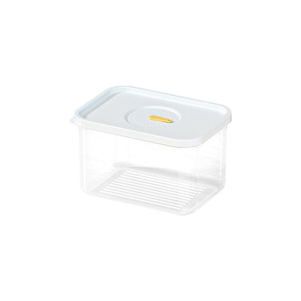 Food-Grade Refrigerator Fresh-Keeping Container - L - White/Transparent