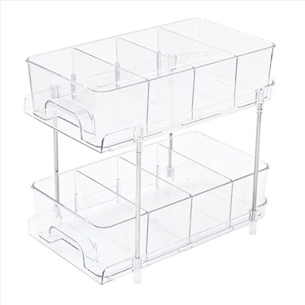 2 Tier Bathroom Under Sinks Organizers and Storage, Kitchen Organization Pu