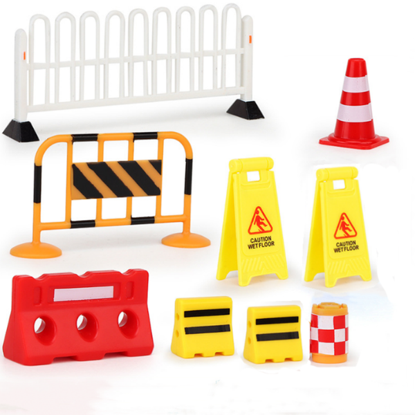 9 Pieces Mini Traffic Signs for Kids Road Street Signs Playset