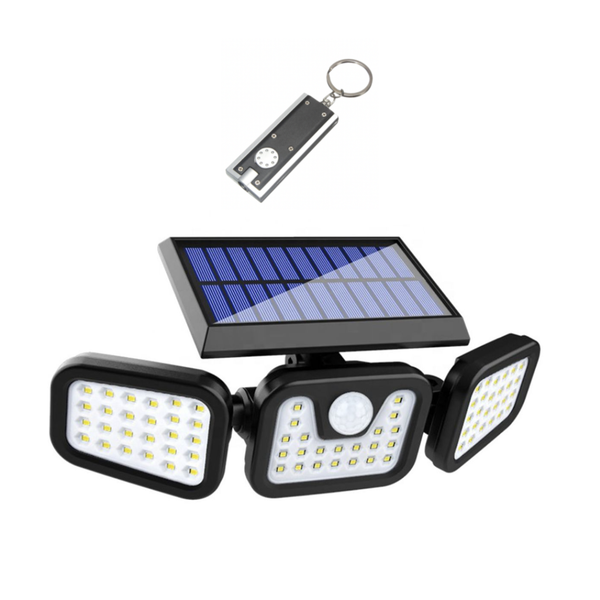 Solar Rechargeable Outdoor Motion Sensor Wall Light with LED Keyring Torch
