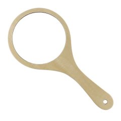 Wooden Round Handheld Mirror