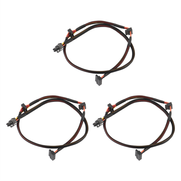 6Pin To 3-Port Sata Power Cable 18Awg Wire 80Cm For Antec Eco Series