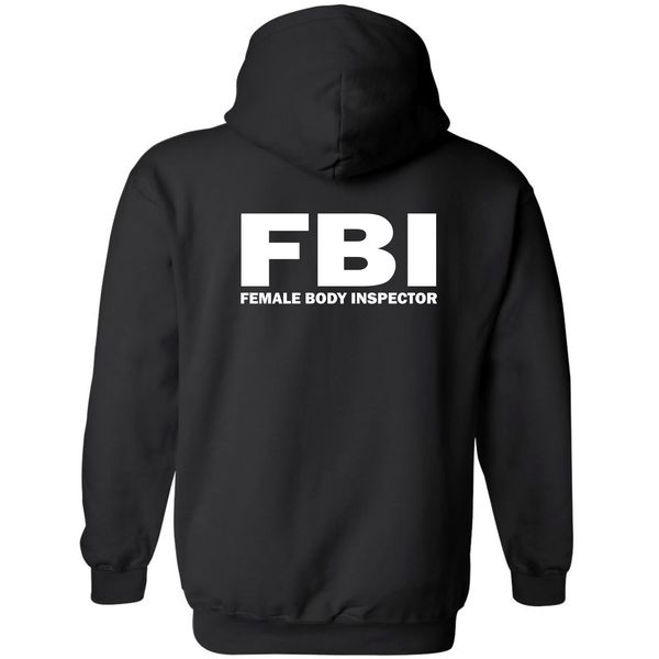 FBI Black Hoodie Front Pocket Back Print