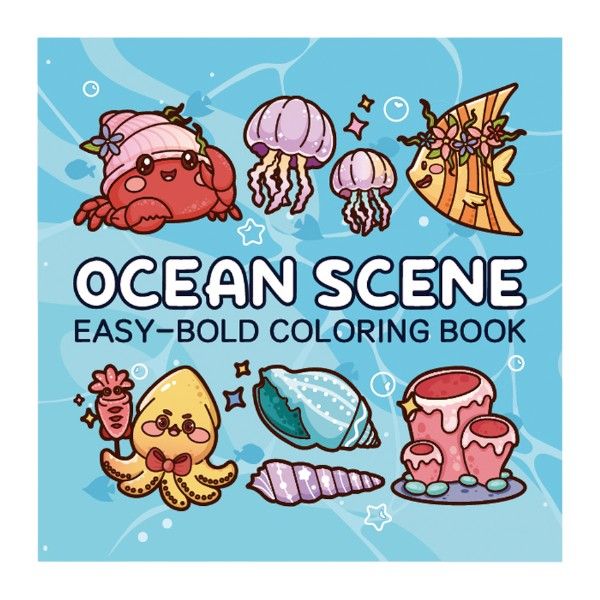 1 Pack - Ocean Scene Easy-Bold Coloring Book - Multicolour