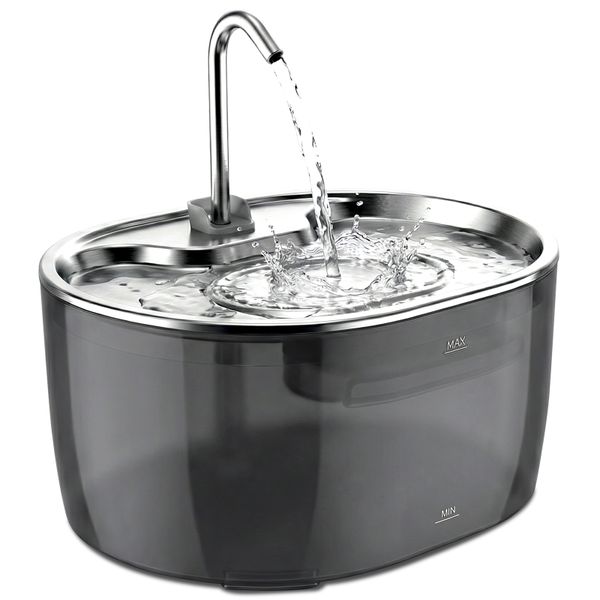 3.2L Auto Cat Water Fountain Stainless Steel Bowl Quiet Pump Easy Clean