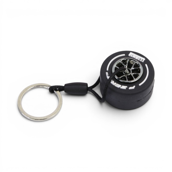 Rubber Alloy Wheel &amp; Goodyear Tyre Keyring with Key Holder