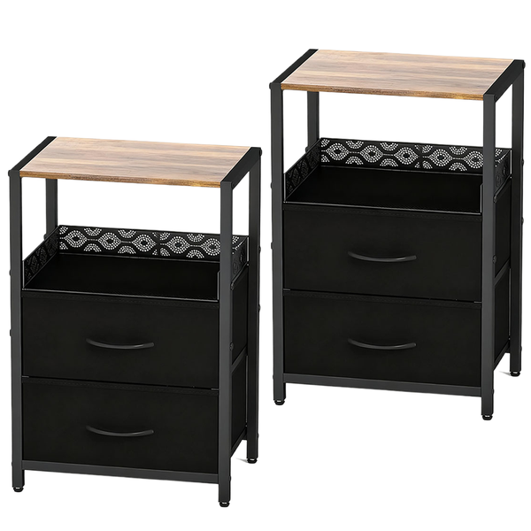 Nightstand with Drawers,Sofa Side Cabinet,BedSide Table -2 Pieces