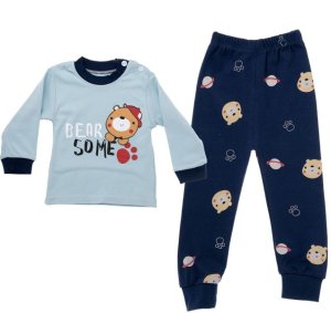 100% Cotton Long Winter Boys Bearsom Pyjamas Set