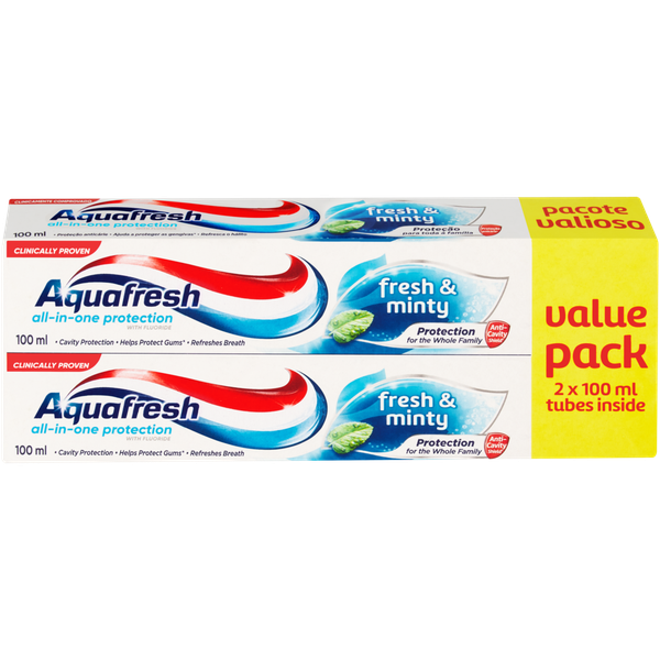Aquafresh Fresh &amp; Minty Toothpaste 2 x 100ml