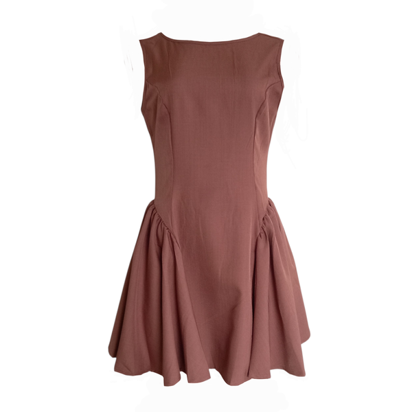 Sleeveless Coffee Mini Dress