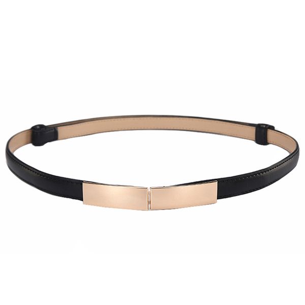 Fashion Women Leather Skinny Belt For Dresses Waist Adjustable Buckle