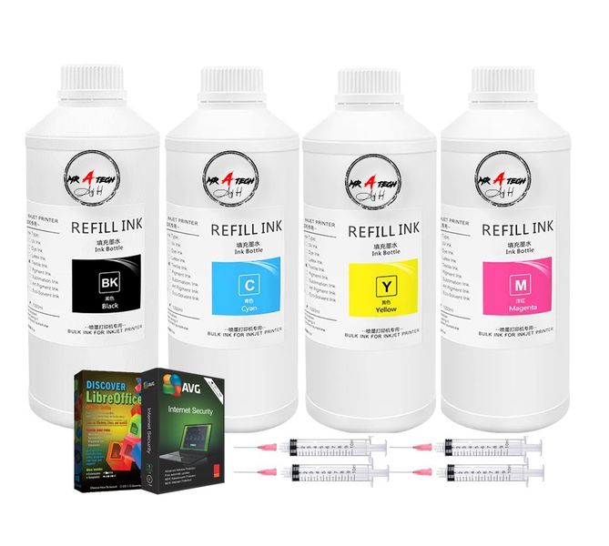 MR A TECH Refill Ink Compatible with Epson 103/101/106/104/102 EcoTank - 4 Pack (1L)