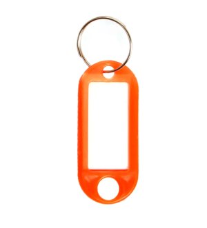 PrimeLine - Soft Type Plastic Key Ring Tags - Orange x 20