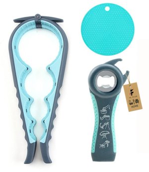 Multifunctional Jar and Bottle Opener Set, Seniors Hands with Gripper Pad