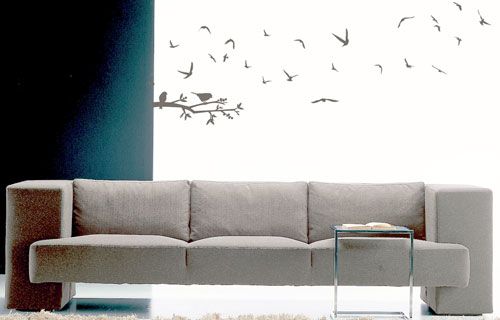 Fantastick - Fly Away Birds Vinyl Wall Art - White